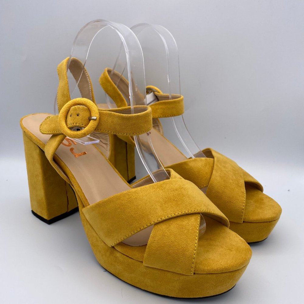FSJ Summer Ankle Strap Chunky Heel Sandal Peep Toe_4